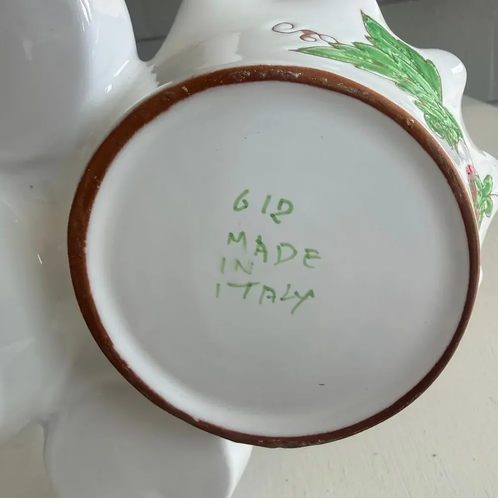 Vintage Italian Pottery Strawberry Creamer Sugar Cottagecore Serving Basket